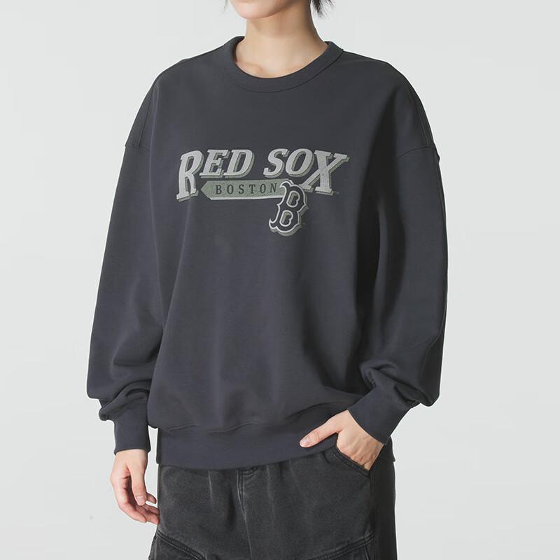 MLB Red Sox Lettered Drop Shoulder Long Sleeve Sweatshirt Unisex Sweatshirt 3AMTV0554-43CGS