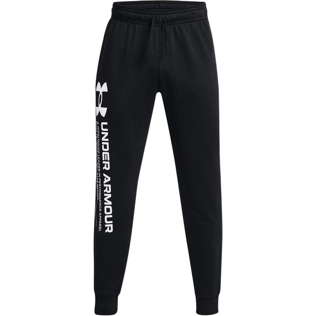 Under Armour Rival Fleece Chroma Stylish Comfortable Soft Versatile Knit Sweatpants Men Bottoms Black 1370345-001