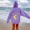 2025 Spring & Autumn Sunflower Printed Hoodie with Drop Shoulder Sleeves
