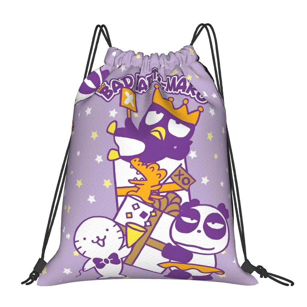 Custom B-BADBADTZ Drawstring Backpack Sports Gym Bag for Men Women Penguin Anime Shopping Sackpack