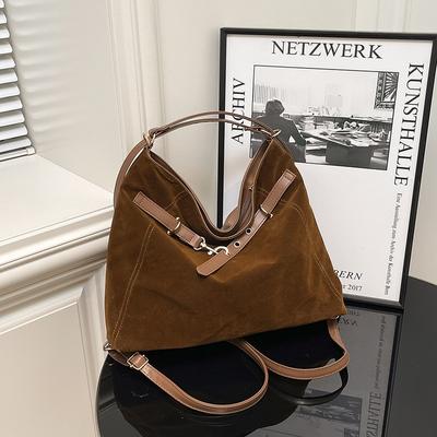 Wildledertasche Damen große Kapazität neu Herbst und Winter Freizeit Einzelne Schulter Umhängetasche Pendler Tragetasche Rucksack