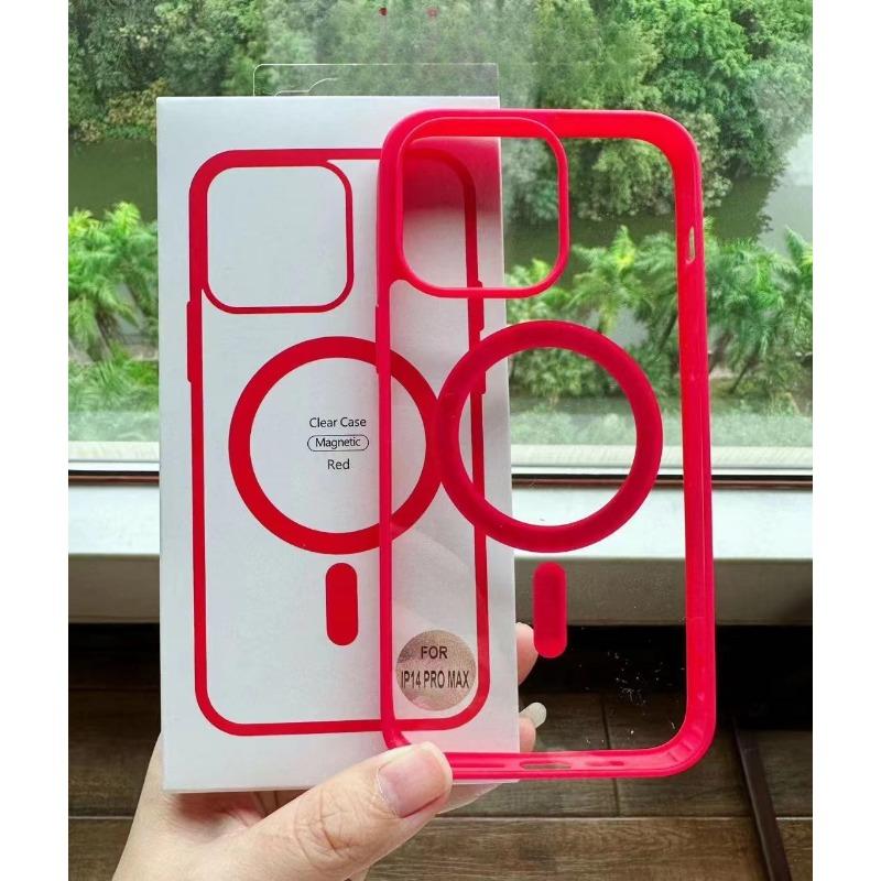 Applicable To Apple 14 Magnetic Phone Case IPhone 15 Pro Matte Color Transparent Acrylic Magsafe