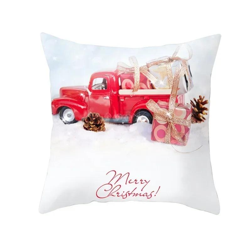 Christmas Decoration Cushion Watercolour Tree Snowman Red Pink Throw Pillow Home Decor Decor Pillowcase