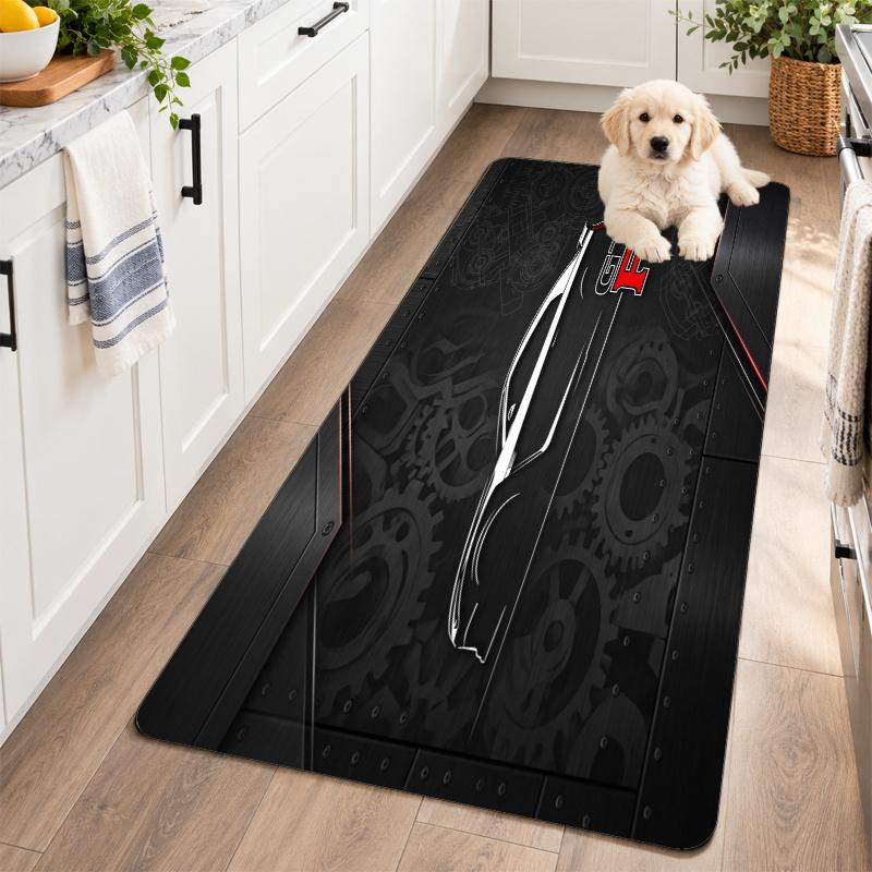 Flannel Kitchen Mat Nissan GT-R Soft Area Rug Non Slip Floor Carpet Home Decoration