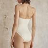 1011 European and American New Gold Round Buckle Decorative Three-color Hollow Splicing One-piece Swimsuit Women's Suit