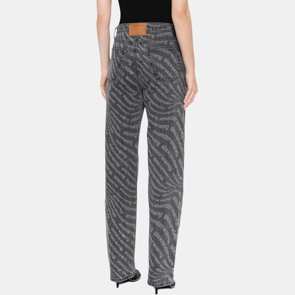 Alexander Wang Ez Logo Newsprint Mid Rise Jeans Women's 4DC2244342-057