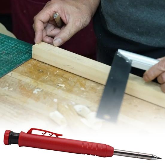 2.8mm Solid Carpenter Pencil Built-in Sharpener Scratch-resistant Graphite Manual Operation Woodworking Marking Pencil for Construction