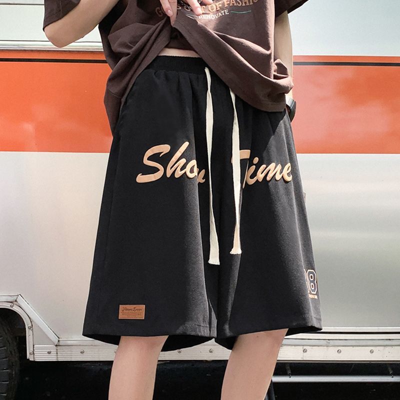 

Американский стиль, повседневные свободные легкие шорты для мужчин, винтажные модные брендовые спортивные штаны Vestigial, летние брюки с эластичной резинкой на талии XXL чёрный