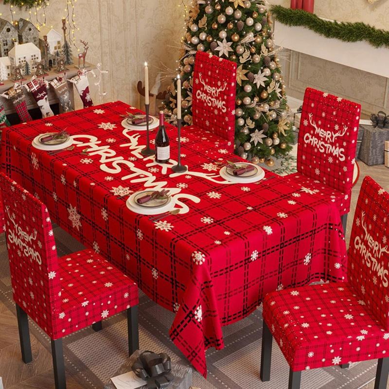 Christmas Chair Cover Elastic Spandex Durable Seat Slipcover Cute Cartoon Printed Chair Case For El Home Holiday Decoration