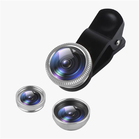 Grand Angle Fisheye Porum 3/ en 1/ Clip kit objectifs pour Smartphones Macro d/étachable de lentille pour Appareil Photo pour Huawei P20/ Lite