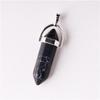 Bohemian Style Agate Crystal Quartz Hexagonal Bullet Pendant Necklace