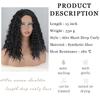 XINRAN Afro Dames Mode Schouderlengte Kinky Krullend Natuurlijk Zwart Pruik Zonder Pony Synthetische Vezel Diep Krullend Zwart Pruik