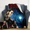 Elvis Presley Rock Legend Flannel Blanket Super Soft Warm Cozy Blanket for Sofa Bed Office Travel All‑Season Home Decor Gift