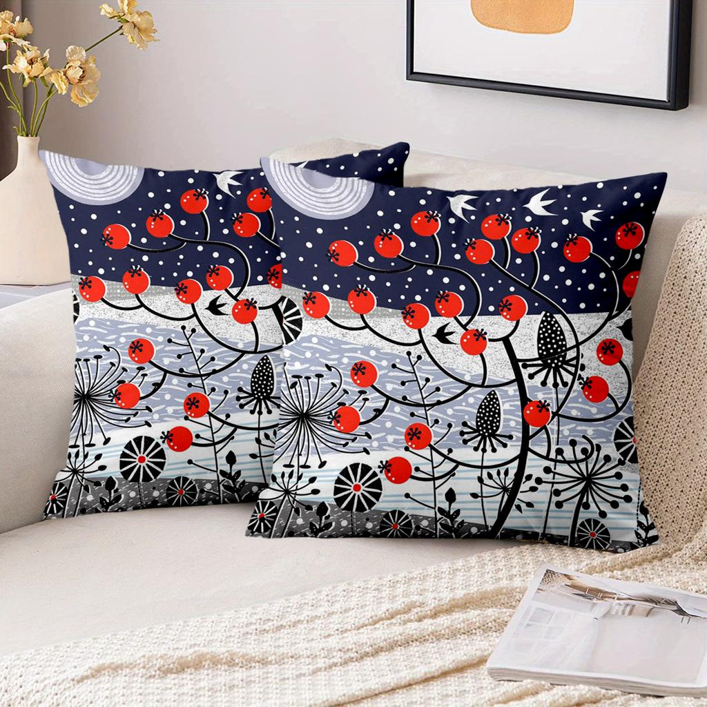 1 Pieces Stylish Floral Patterned Throw Pillow Cushions Polyester Pillowcase, Sofa Decorative Cushion Cov Headboard Pillow