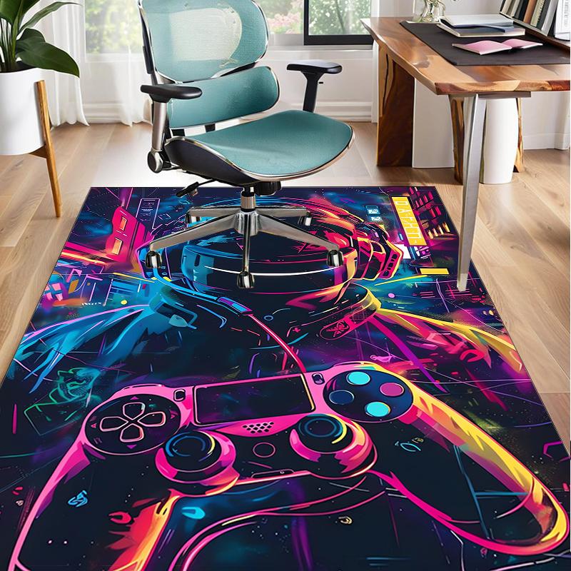 Cyberpunk Gaming Hero Office Rug Chair Mat, Entryway Carpet, Suitable for Front Door, Bedroom, Living Room, Desk, Holiday Gift