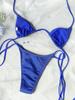 Shiny Bikini Set Triangle Bikinis Bandage Swimsuit Women Two Piece Swimwear Summer Biquini New Beachwear