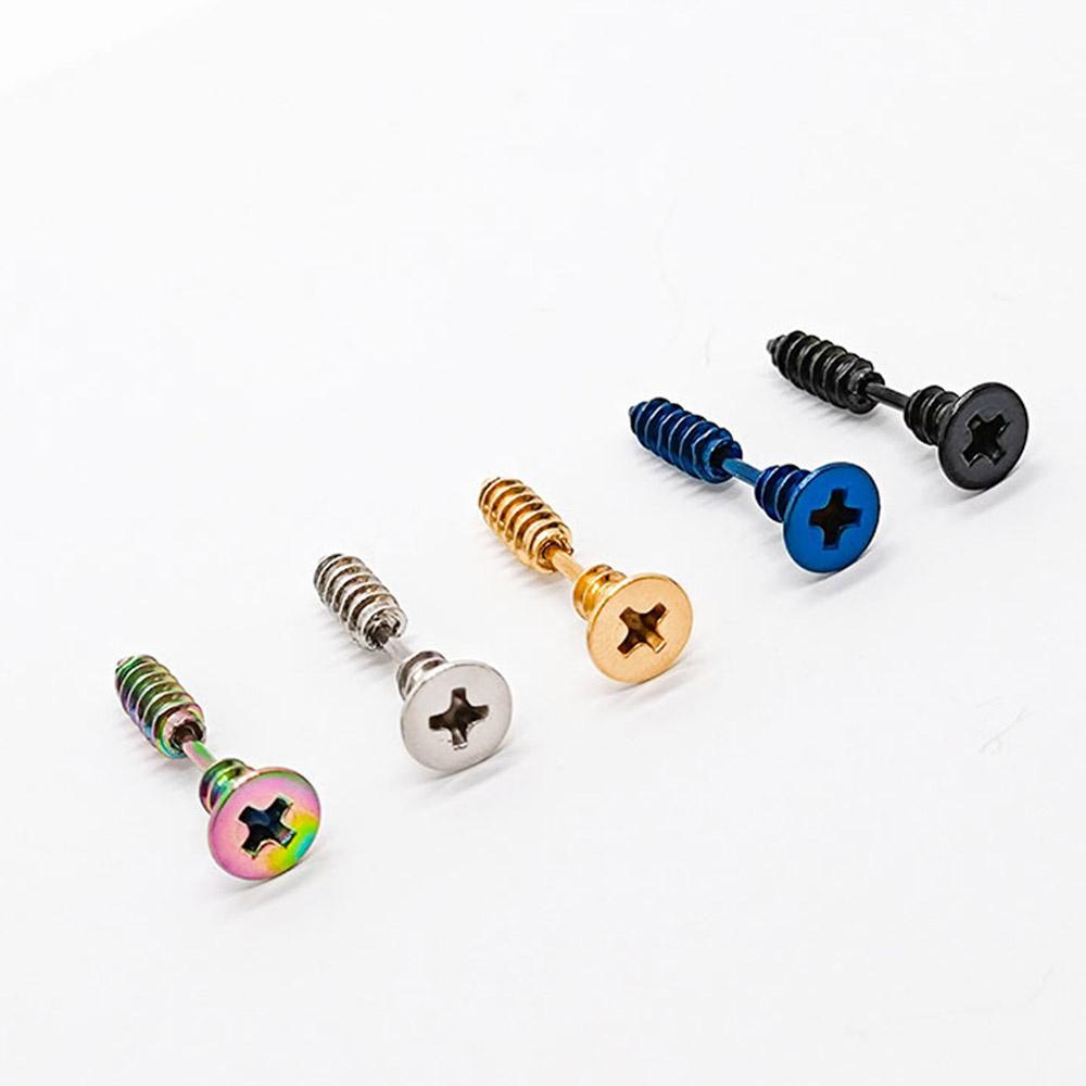 1Pc Stainless Steel Screw Stud Earring Punk Rock Helix Piercing Unisex Stud Earring Bulk Gothic Studs Ear For Men Jewelry