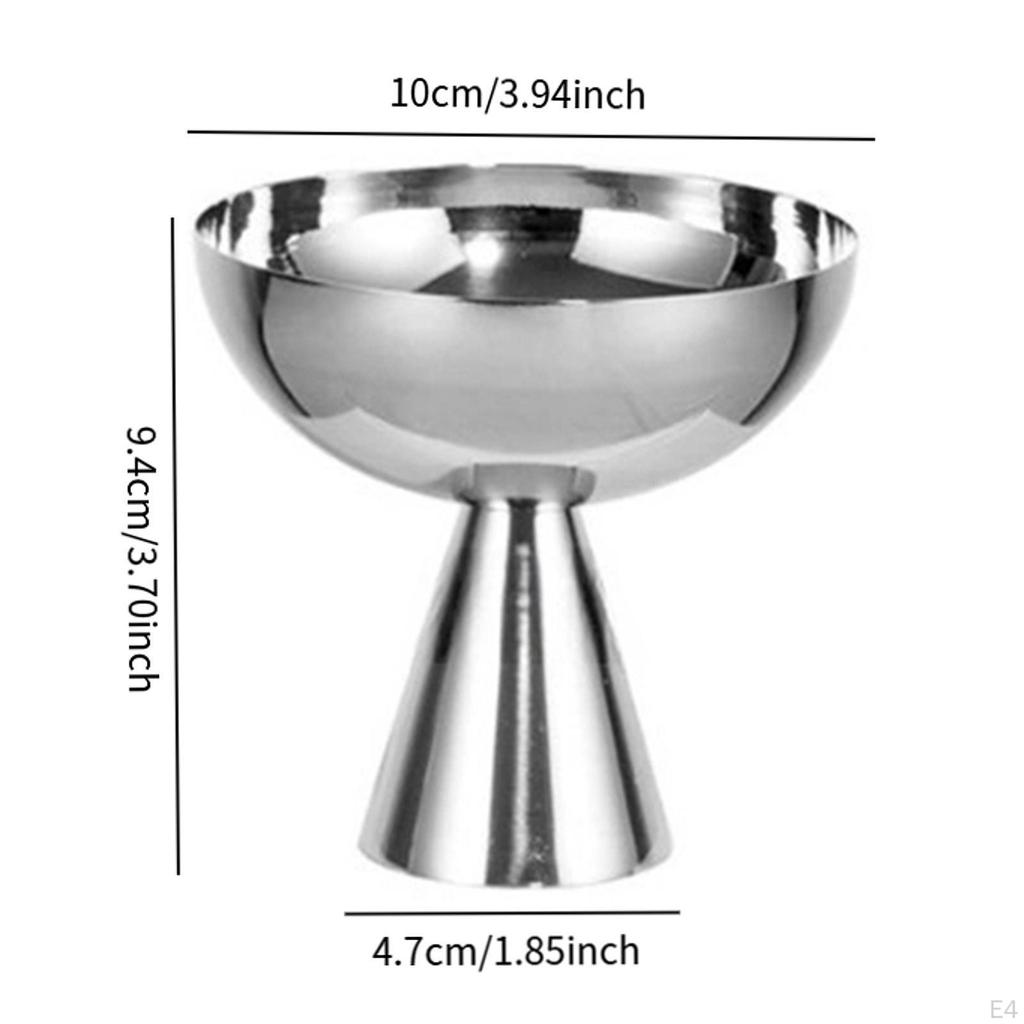 Dessert Bowl Footed Round Stainless Steel Ice Cream Cup Serving for