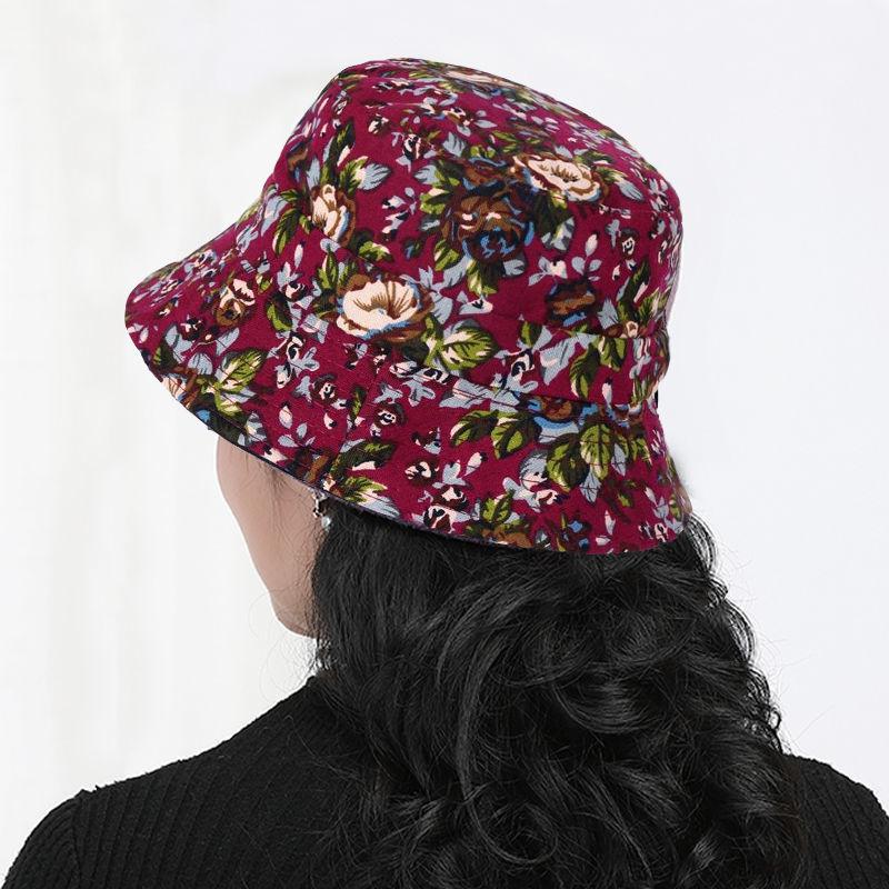 Elderly Women Sun Hat With Adjustable Brim For Spring Fall Sun Protection Cotton Fabric