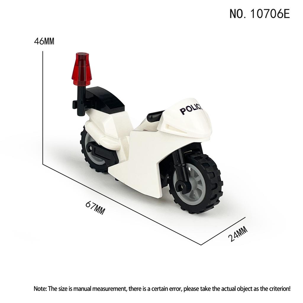 10706A-10706H 672608 Panther Patrol Motorcycle Harley Police Car Building Block Toy