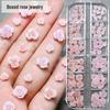 Rose Ombre Camellia Flower Nail Art Resin Embellishments with Rhinestones
