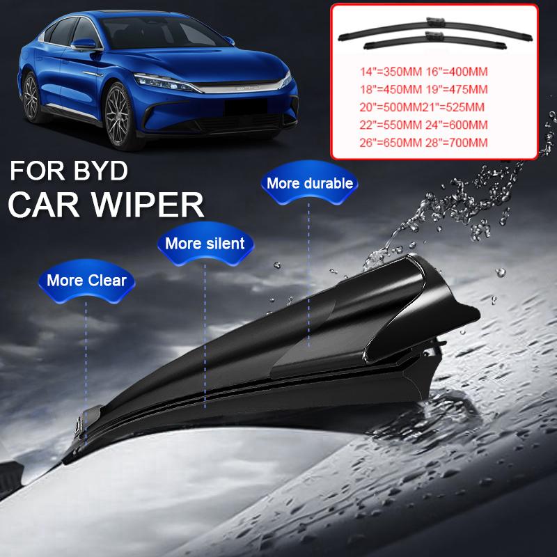 2PCS Car Blade Windshield Wiper Windshield For BYD ATTO YUAN PLUS CHAZOR KING DOLPHIN HAN SEAGULL MINI SEAL SEALION 7 SHARK SONG