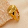 18K Gold-Plated Stainless Steel Engraved Ring - Versatile Light Luxury Jewelry for Women