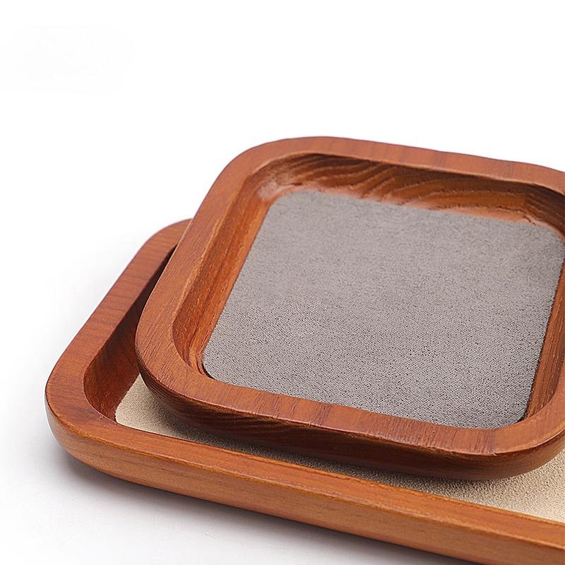 Classic Solid Wood Decorative Jewelry Trays Beaded Bracelet Necklace Ring Jewelry Display Plates Storage and Viewing Tray
