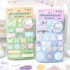 3sheet Simplicity Cute Sticker for M5 Size Scrapbook Note Plaid Butterfly Dot Style Journaling Sticker DIY Decor Decal Kid Gift