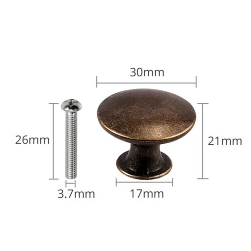 12 Pcs Vintage Antique Bronze Knobs Handle Pulls Round Knobs for Cabinet Drawer Kitchen Bathroom Cupboard Home Office Furniture