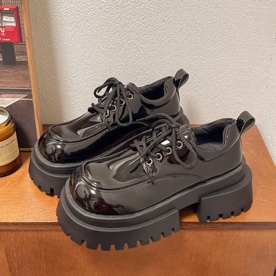 Retro Platform Leren Schoenen voor Dames Nieuwe Designer Casual Loafers Dames Lente Herfst Mode Verhogende Lolita Schoenen Vrouwelijk