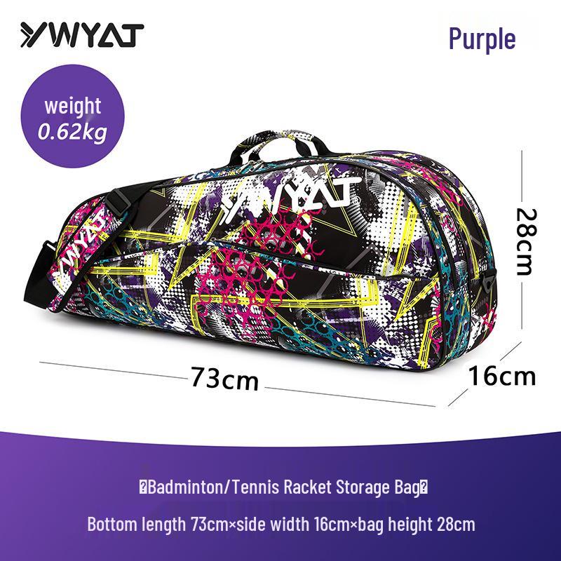 Korean Style Single Shoulder Badminton & Tennis Backpack for 3-6 Rackets - Portable Unisex Bag