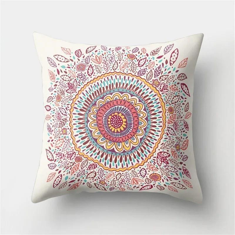 Mandala Pattern Decorative Polyester Cushion Cover Sofa Decorative Pillow Cover Pillow Protectors For Sofa Car Home Decor