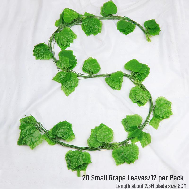 Rattan Faux Green Leaves & Vines - Decorative Plastic Flower Vines for Water Pipes & Air Conditioning Cover