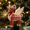 Ornament Agățat Capră Strălucitoare Model Plat Acrilic 2D Pandantiv Animal Farmec Oglindă Retrovizoare Mașină Ornament Brad de Crăciun