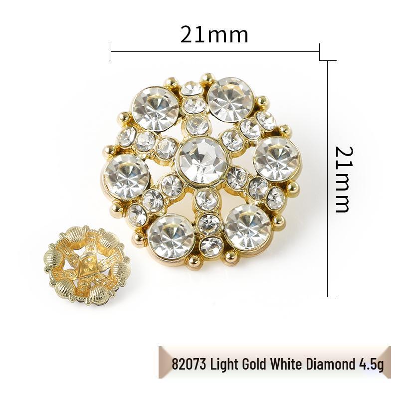 Luxury Rhinestone Metal Retro Buttons - Colorful Hollow Diamond Design with Alloy Base, Decorative Accessories