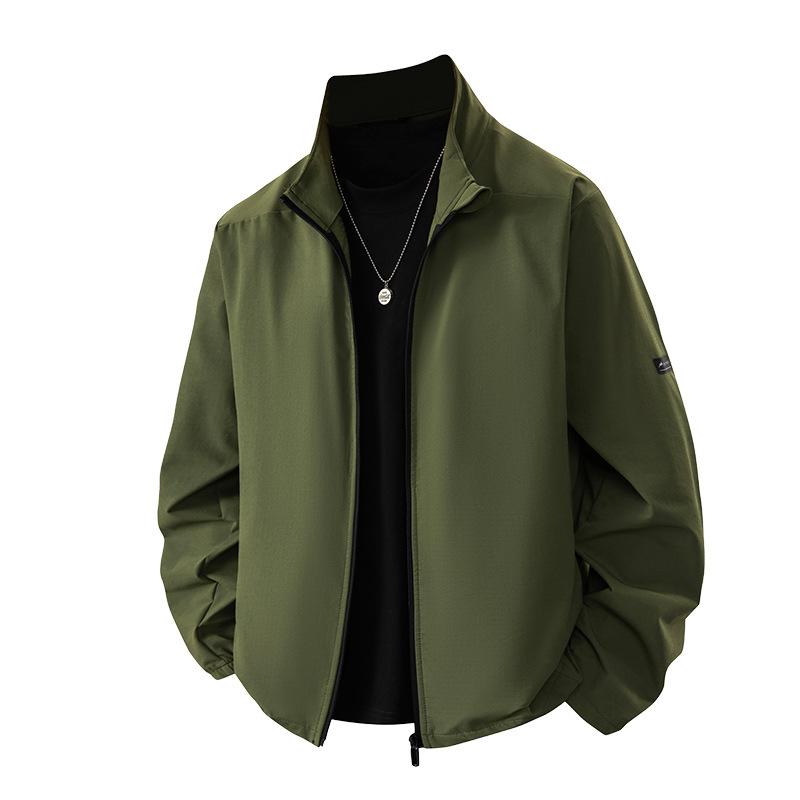 

Осенне-зимняя куртка мужская новая повседневная свободная однотонная модная мужская универсальная деловая куртка-стойка на тренч 3XL