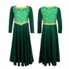 Halloween Shrek Fiona Princess Cosplay Green Dress Costume for Kids Adults Unisex Party Outfit