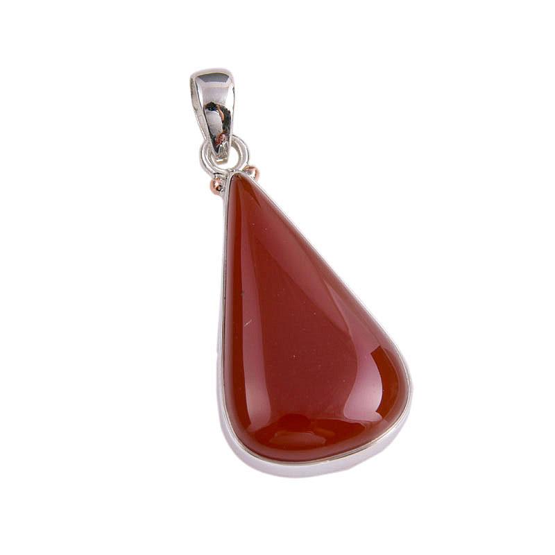 Natural Red Onyx Gemstone Handmade 925 Solid Silver Jewelry Pendant 1.50'' F6r58