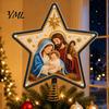 Christmas Tree Finishing Touches Christian Faux Pearl Art Topper Kit, DIY Faith Nativity Holiday Star Decor for Craft Decoration, Handmade Beaded