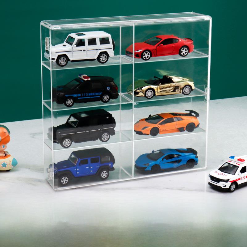 

1:24 масштаба прозрачный пылезащитный ящик для демонстрации моделей автомобилей для хранения детских игрушек, штабелируемый витринный шкаф