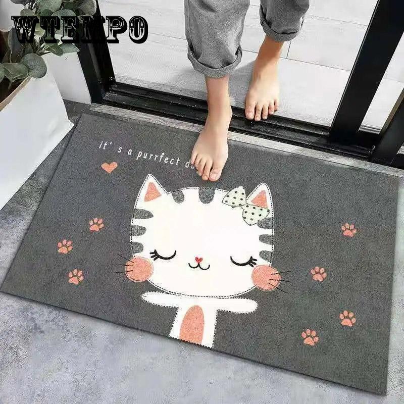 Bathroom Floor Mat Entry Door Welcome Mat Bathroom Non-slip Absorbent Floor Mat Door Mat Home Kitchen Bedroom Carpet Printing Door Mat