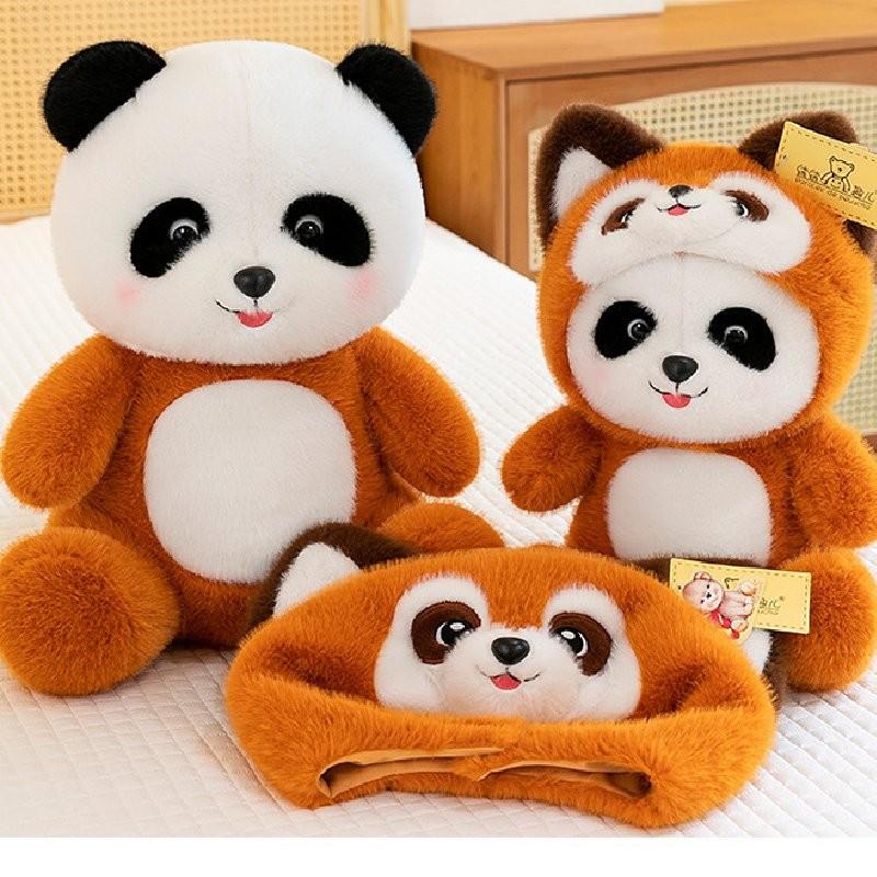 Adorable Panda And Raccoon Plush Toy Perfect For Cuddly Sleep Companion Gift