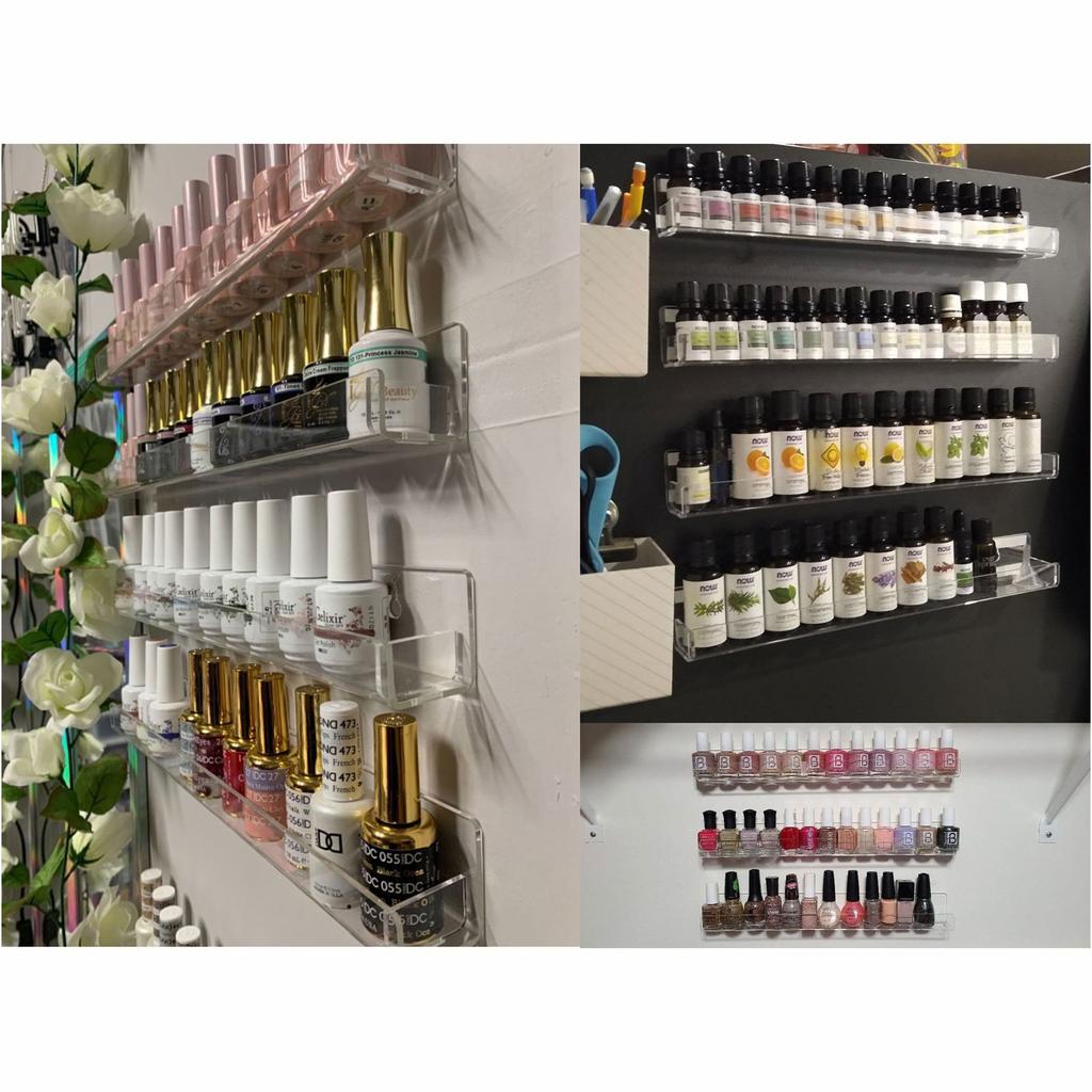 Clear Acrylic Storage Shelf Floating Rack Multipurpose Collection Supplies for Home Bathroom Window Wall Door Storage