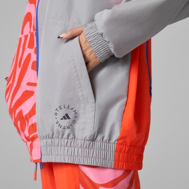Adidas X Stella McCartney Retro Sports Stand Collar Jacket Women Jackets Orange H59949