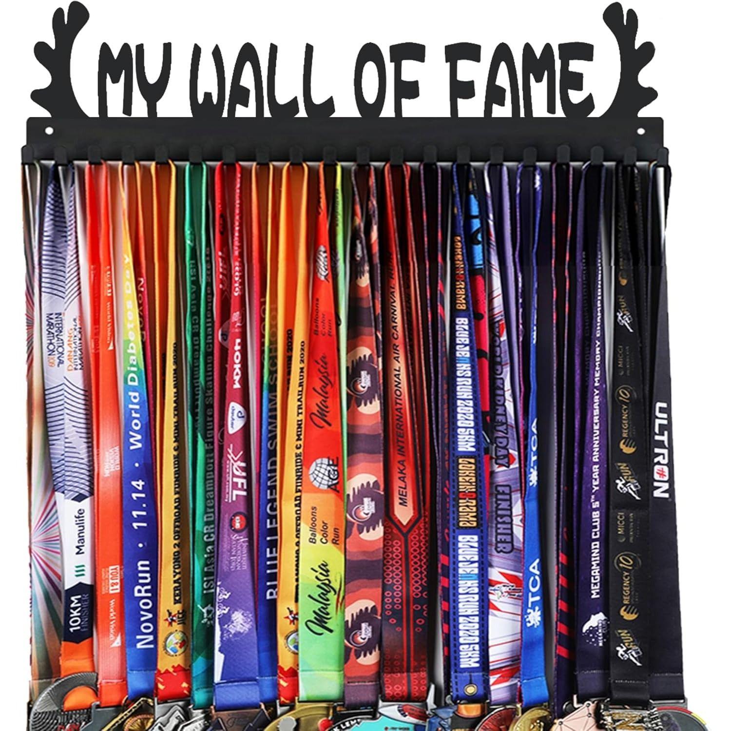 Полка для спортивных медалей Дерево Текстура Гравировка Место