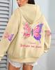 Butterfly Love Floral Print Women's Fleece Hoodie - Loose Fit with Pockets