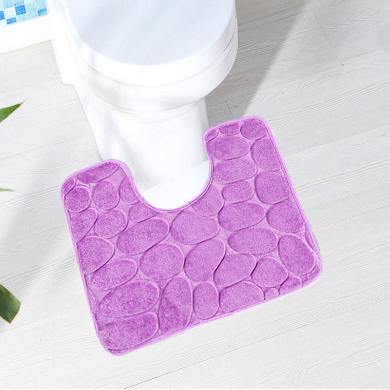 Toilet Door Mat Carpet Mat Toilet Floor Mat U-shaped Floor Mat Water Resist Mat Toilet Bathroom Moisture-wicking Non-slip Mat