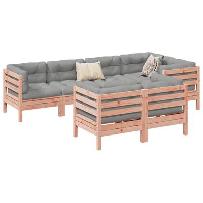 Vidaxl 7-Cz. Garden Lounge Set, With Cushions, Douglas Fir