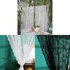 French Floral Lace Window Curtain With Rod Pulling Design For Home Decor